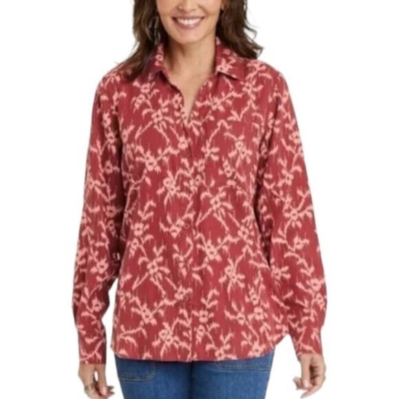Women's Long Sleeve Button-Down Shirt | Knox Rose  | Large - Picture 2 of 13